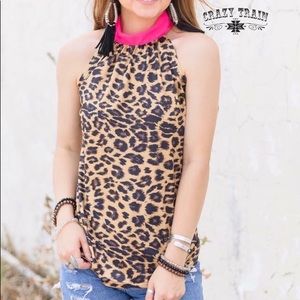 PINK KELLY WILD BOW TANK ** LEOPARD